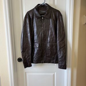 Banana Republic Y2K Men's Chocolate Leather Jacket Medium